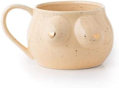 boob shaped mug|Speckled Ceramic Female Form Mug with golden .